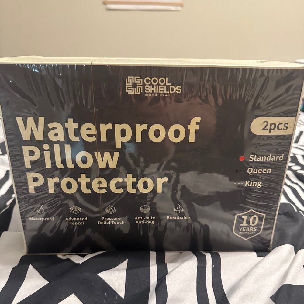 Cool Shields Waterproof Pillow Protectors – Standard Size 2 Pack